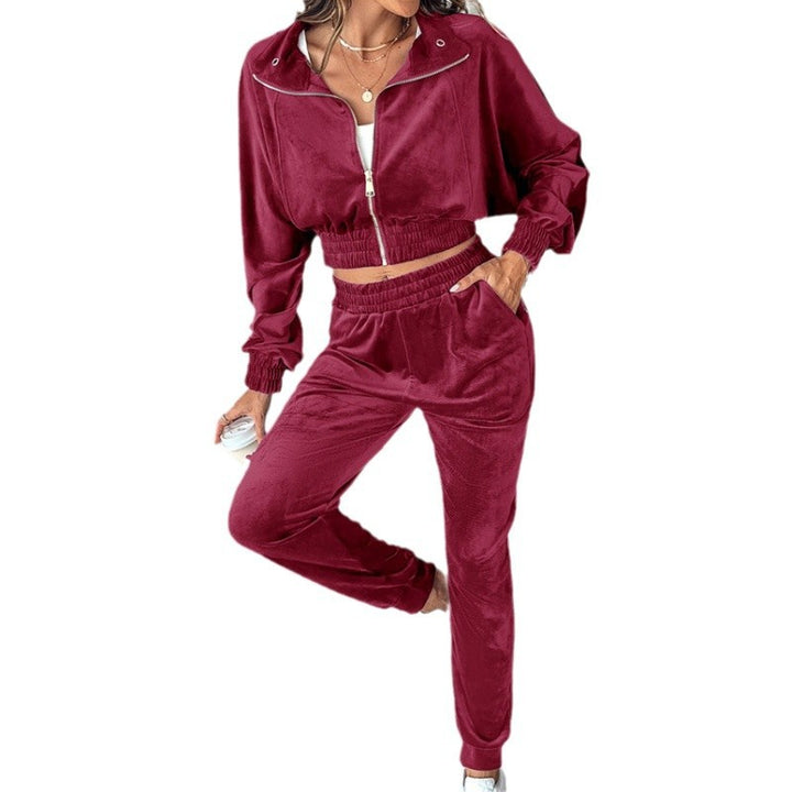 Dam träningsdräkt med cropped jacka och elastisk midja Mirla-Eva Jonsson