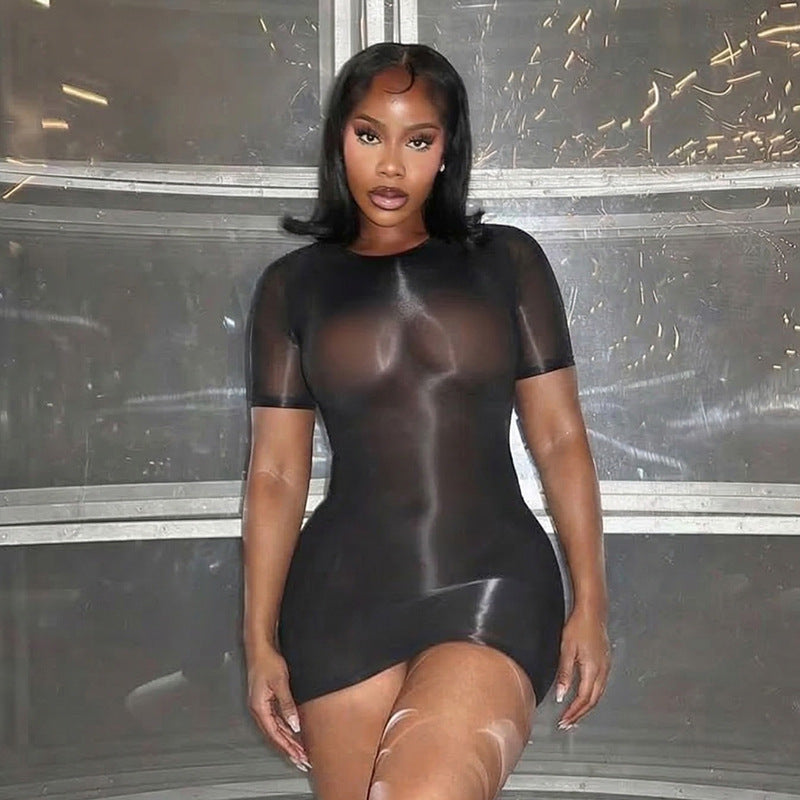 Dam transparent Bodycon Mini-klänning Mirla-Eva Jonsson