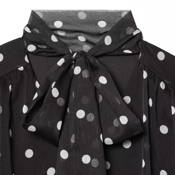 Dam transparent blus med slipskrage i polka-dotsdesign Mirla-Eva Jonsson