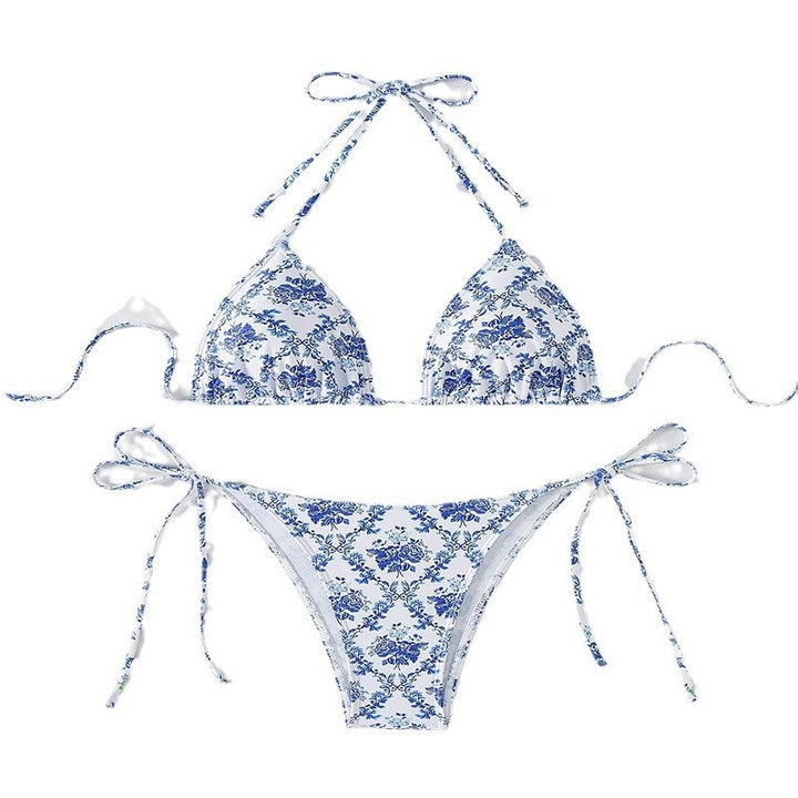 Dam triangel-bikini med modernt blommönster och justerbara axelband Mirla-Eva Jonsson