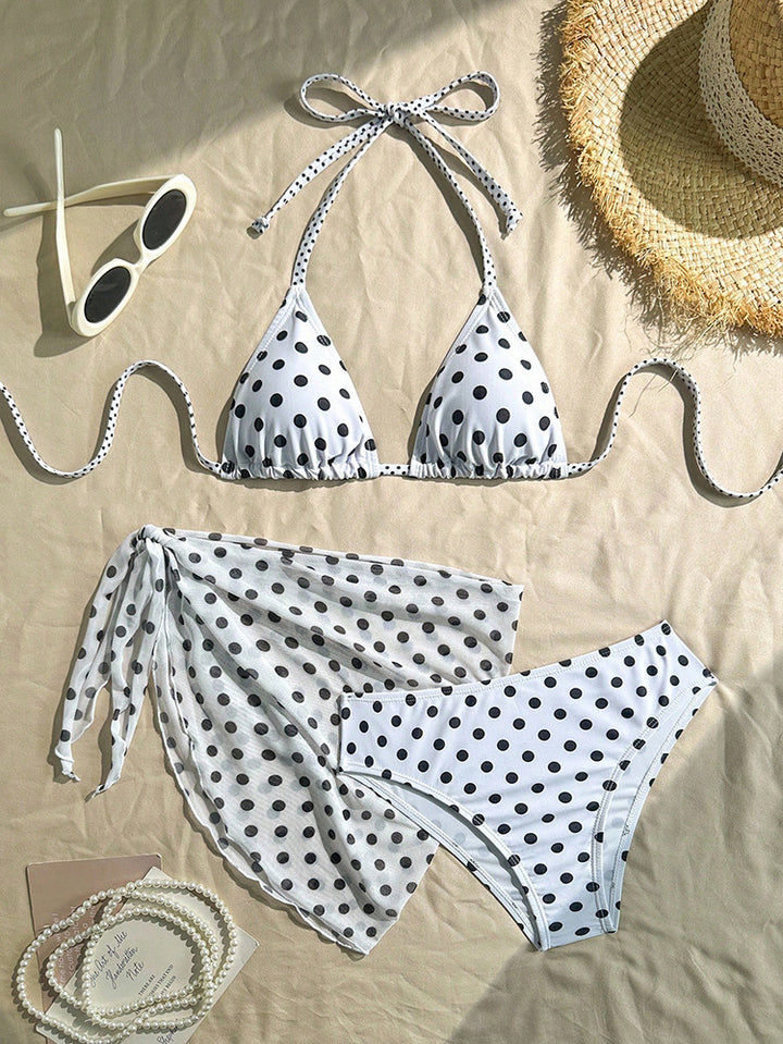 Dam triangelbikini-set med matchande pareo Mirla-Eva Jonsson