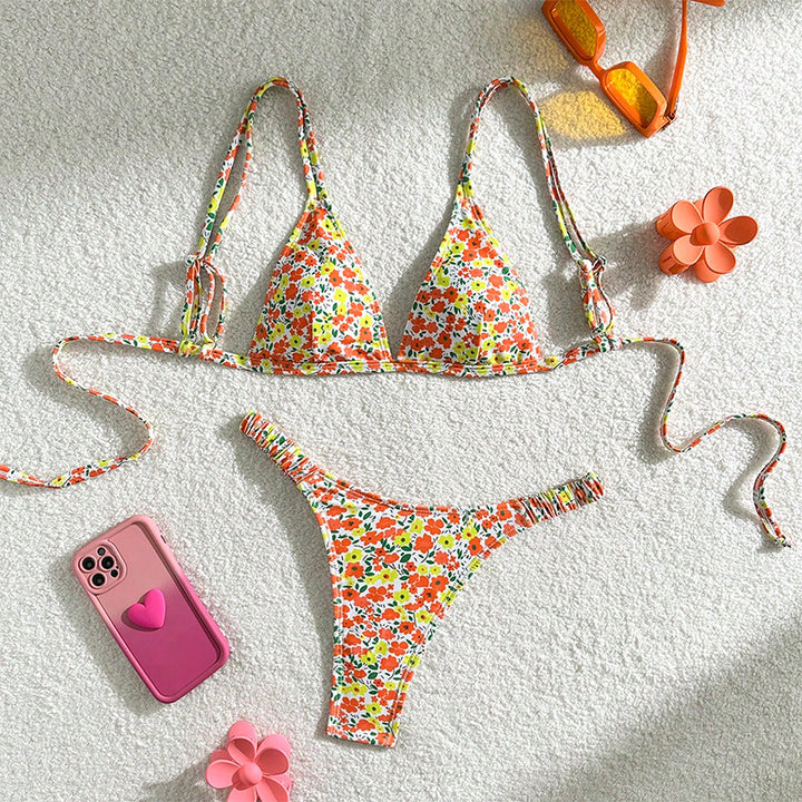 Dam triangulär bikini med blommönster och justerbara band Mirla 1778573308-Eva Jonsson
