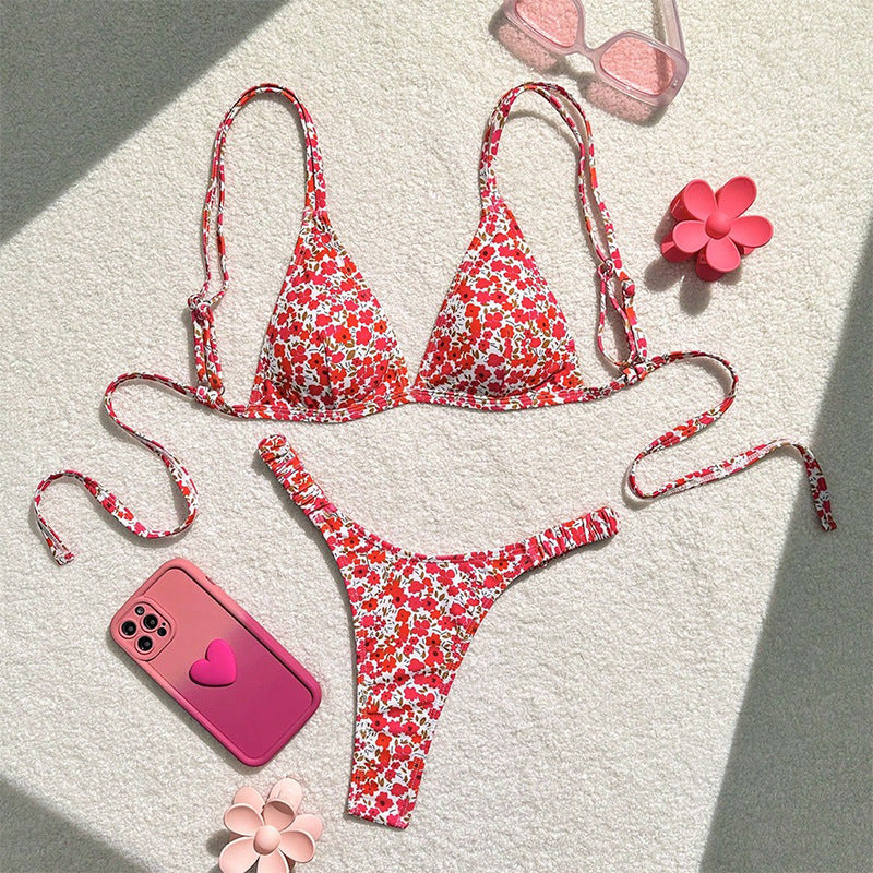 Dam triangulär bikini med blommönster och justerbara band Mirla 1778573308-Eva Jonsson