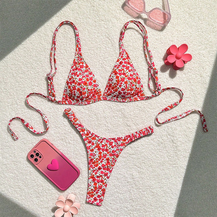 Dam triangulär bikini med blommönster och justerbara band Mirla 1778573308-Eva Jonsson