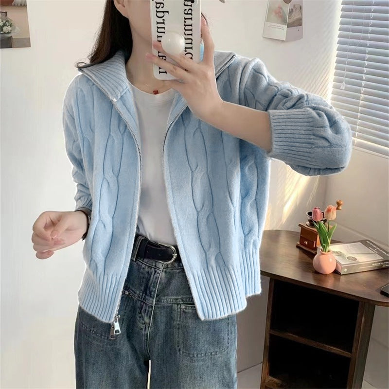 Dam zip cardigan med dragsko Mirla-Eva Jonsson