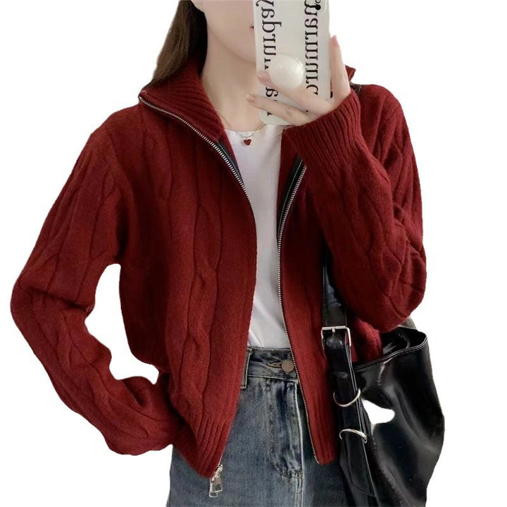 Dam zip cardigan med dragsko Mirla-Eva Jonsson
