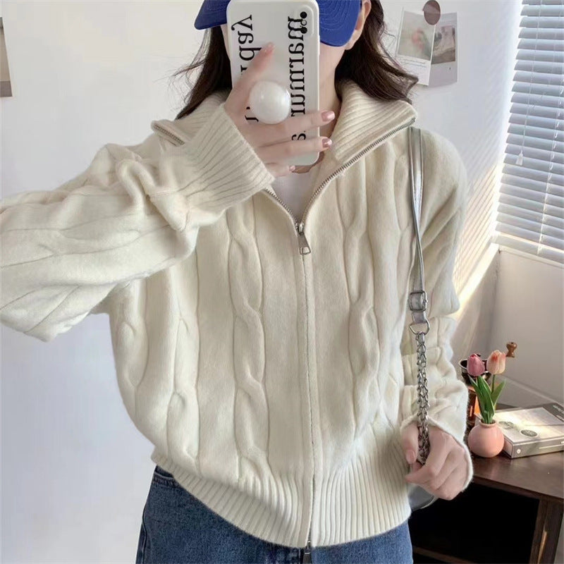 Dam zip cardigan med dragsko Mirla-Eva Jonsson