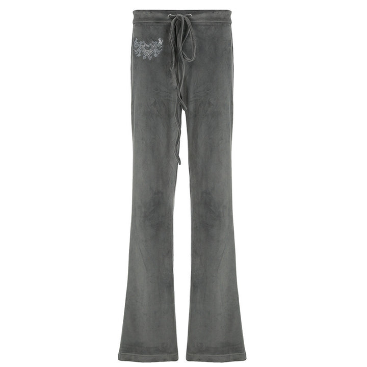DamSweatpants i avslappnad Flared-design med trendiga broderier Mirla-Eva Jonsson