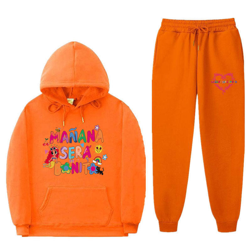 DamSweatshirt och Joggingbyxor Set med Färgglad Tryck Mirla-Eva Jonsson