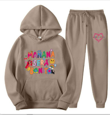 DamSweatshirt och Joggingbyxor Set med Färgglad Tryck Mirla-Eva Jonsson