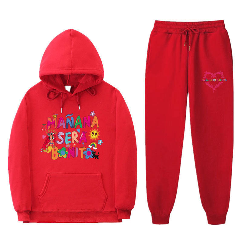 DamSweatshirt och Joggingbyxor Set med Färgglad Tryck Mirla-Eva Jonsson