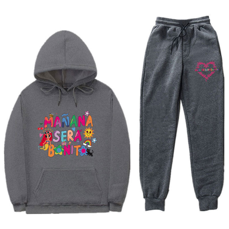 DamSweatshirt och Joggingbyxor Set med Färgglad Tryck Mirla-Eva Jonsson