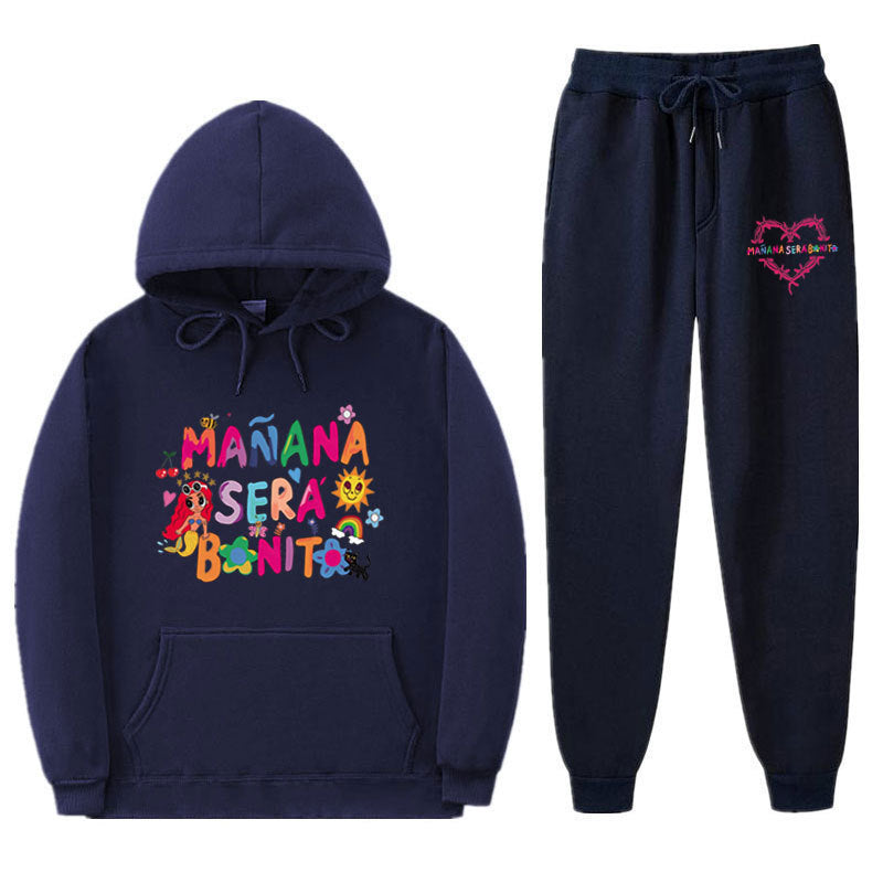 DamSweatshirt och Joggingbyxor Set med Färgglad Tryck Mirla-Eva Jonsson