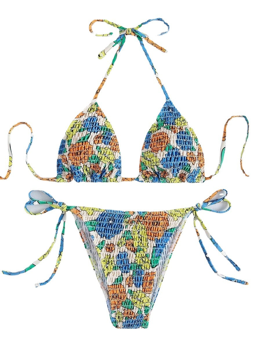 Dama triangeln-bikini med strukturerad yta och florala accenter Mirla-Eva Jonsson