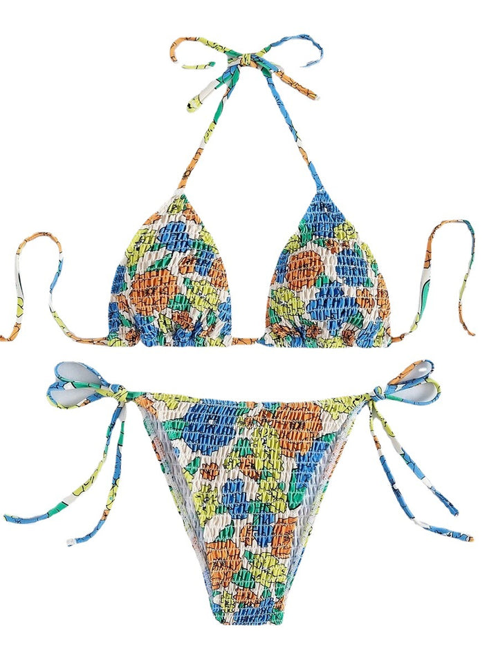Dama triangeln-bikini med strukturerad yta och florala accenter Mirla-Eva Jonsson