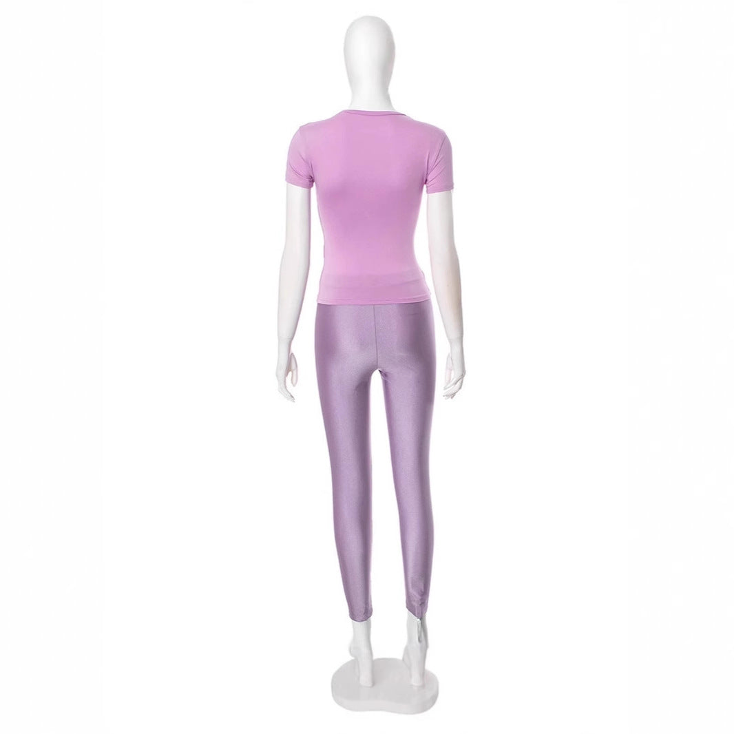 Damans Figurbetonad T-shirt och Leggings Set Mirla-Eva Jonsson