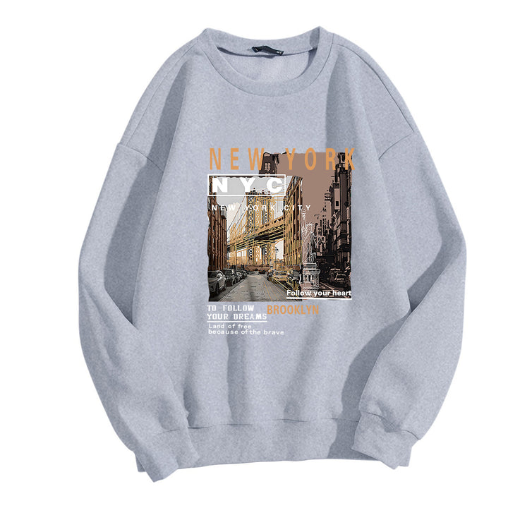 Damarnas bekväma sweatshirt med NYC motiv Mirla-Eva Jonsson