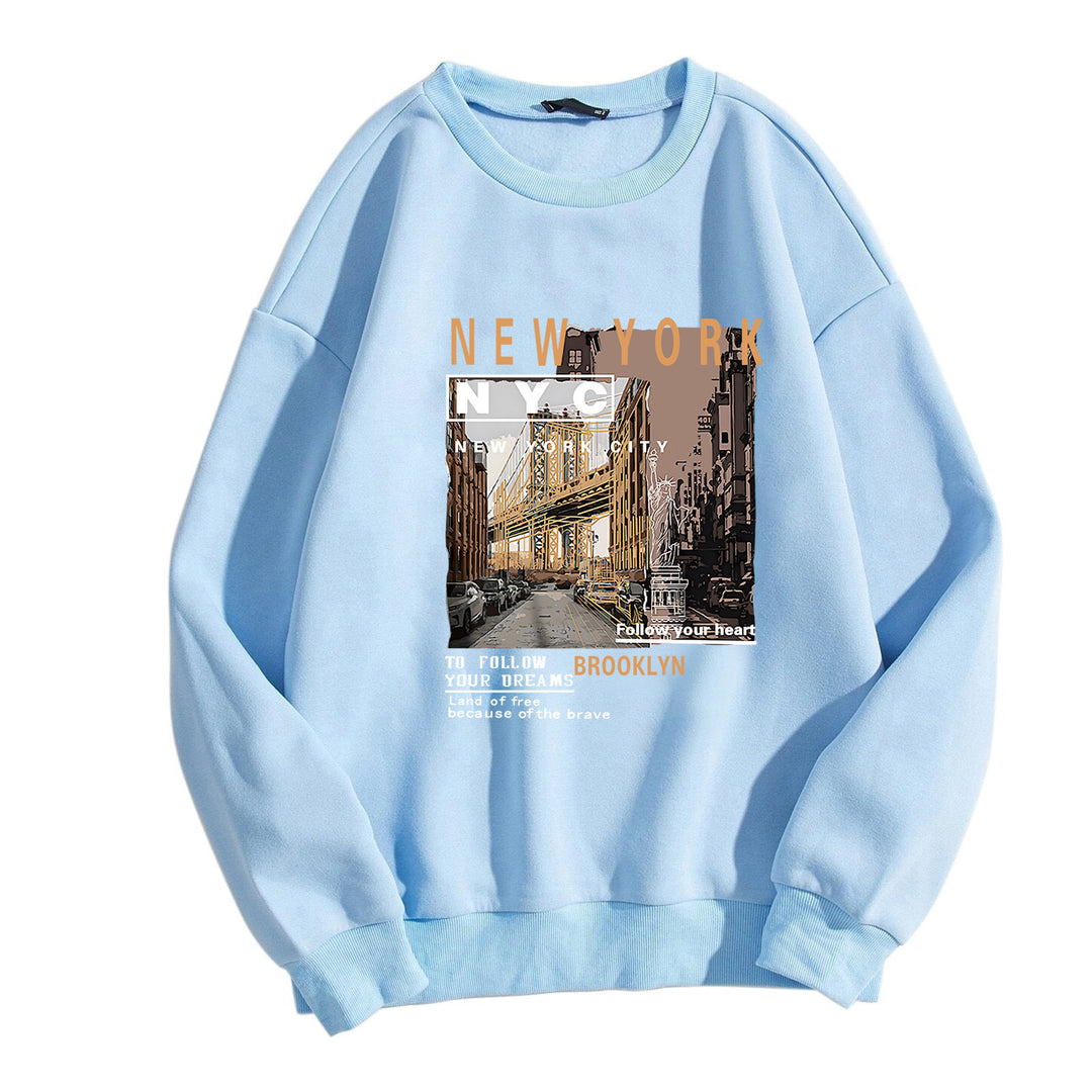 Damarnas bekväma sweatshirt med NYC motiv Mirla-Eva Jonsson