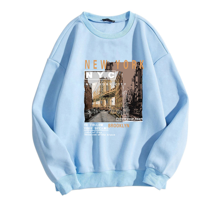 Damarnas bekväma sweatshirt med NYC motiv Mirla-Eva Jonsson