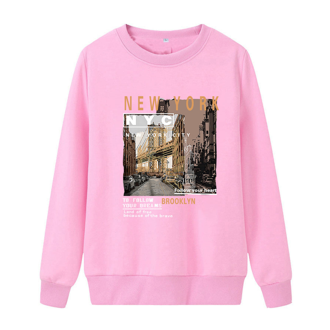 Damarnas bekväma sweatshirt med NYC motiv Mirla-Eva Jonsson