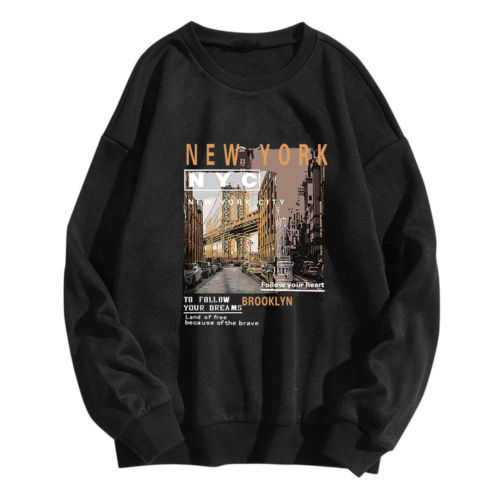 Damarnas bekväma sweatshirt med NYC motiv Mirla-Eva Jonsson