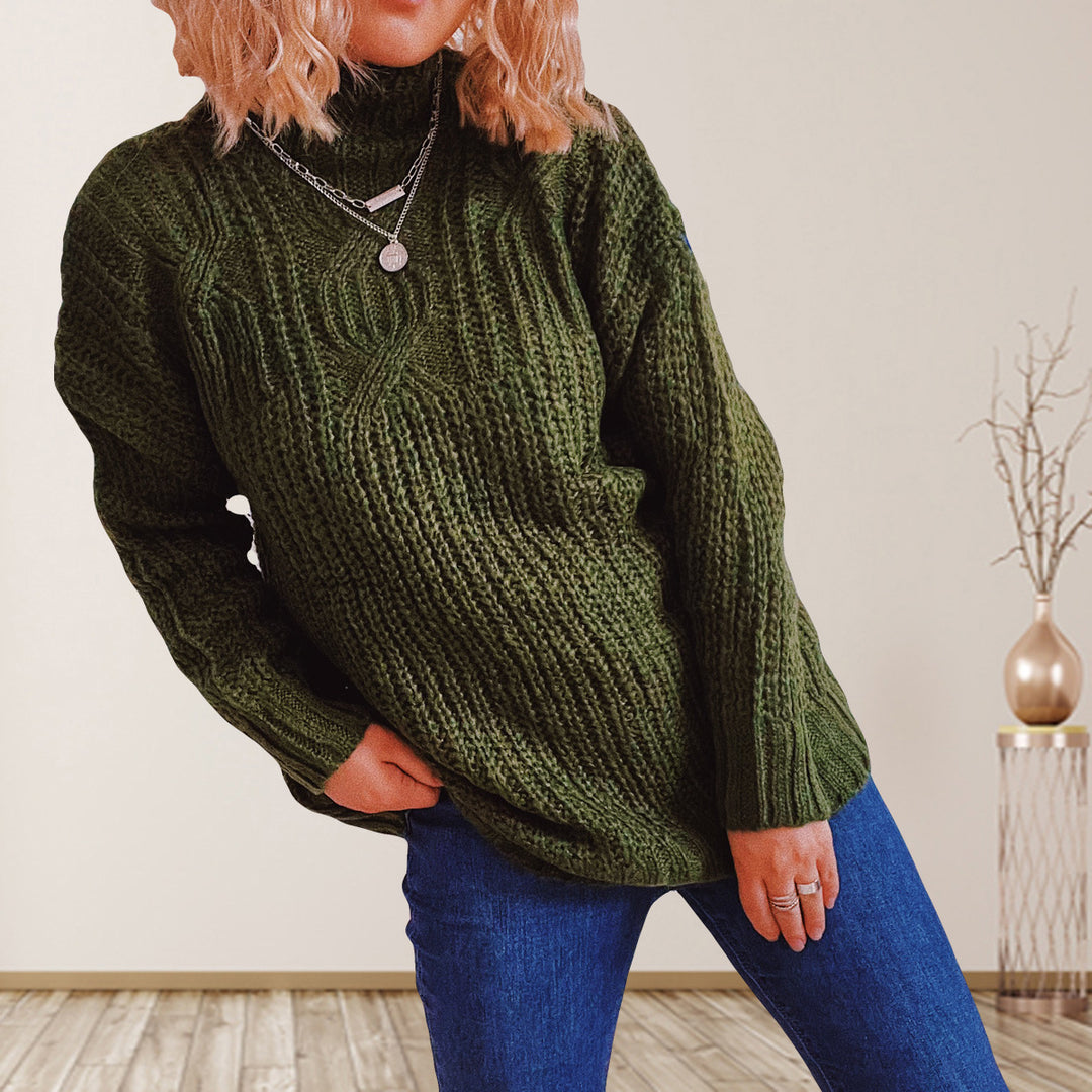 Damarnas chunky stickad tröja med hög krage och lös passform Mirla-Eva Jonsson