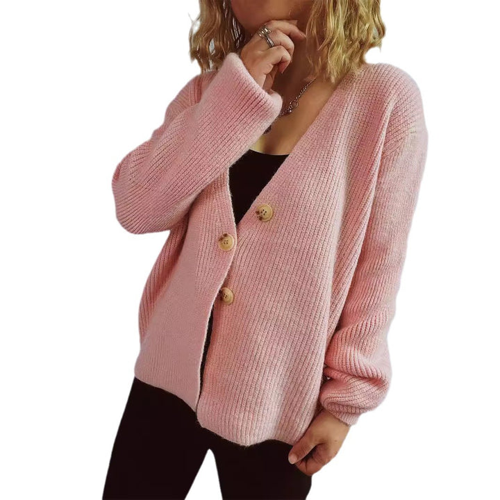 Damarnas mysiga cardigan med stora knappar och strukturerad design Mirla-Eva Jonsson