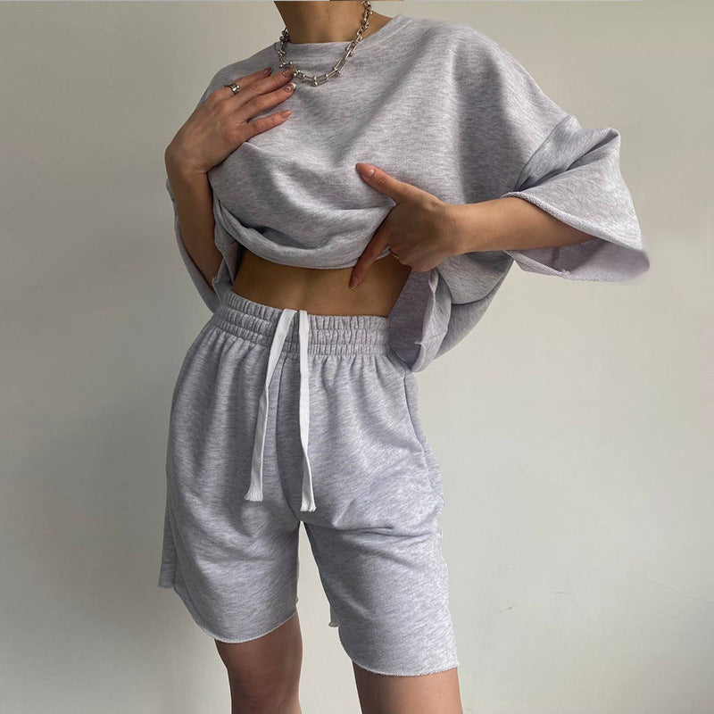 Damars avslappnade kortärmad topp och shorts set Mirla-Eva Jonsson