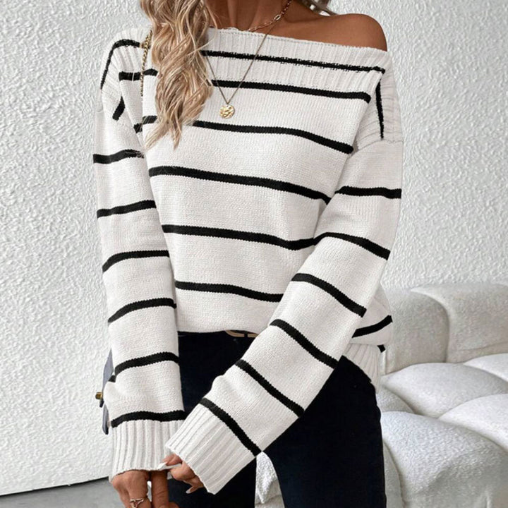 Damars casual tröja med iögonfallande randig design Mirla-Eva Jonsson