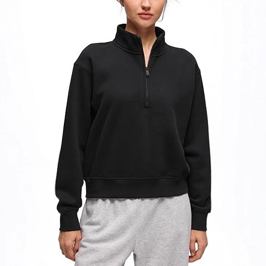 Damars sportiga fleece-pullover med ståkrage Mirla-Eva Jonsson