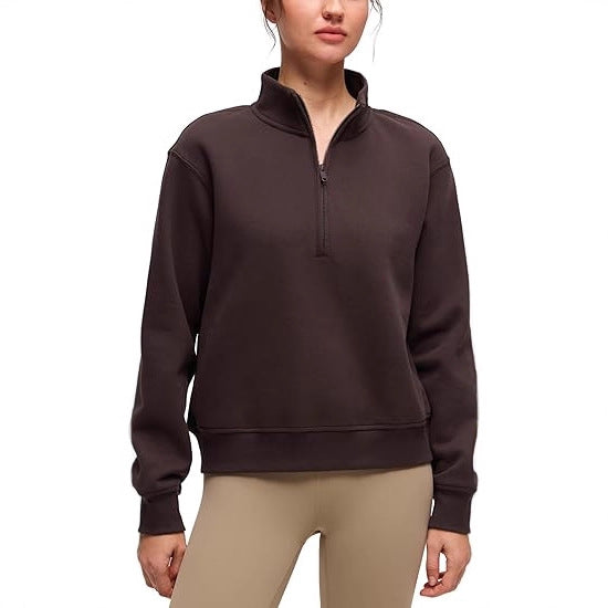 Damars sportiga fleece-pullover med ståkrage Mirla-Eva Jonsson