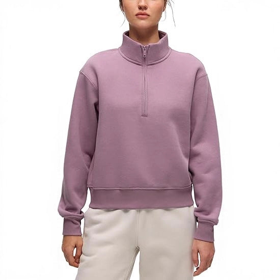 Damars sportiga fleece-pullover med ståkrage Mirla-Eva Jonsson