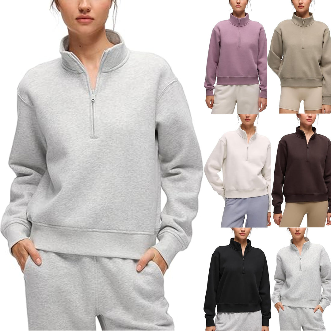 Damars sportiga fleece-pullover med ståkrage Mirla-Eva Jonsson