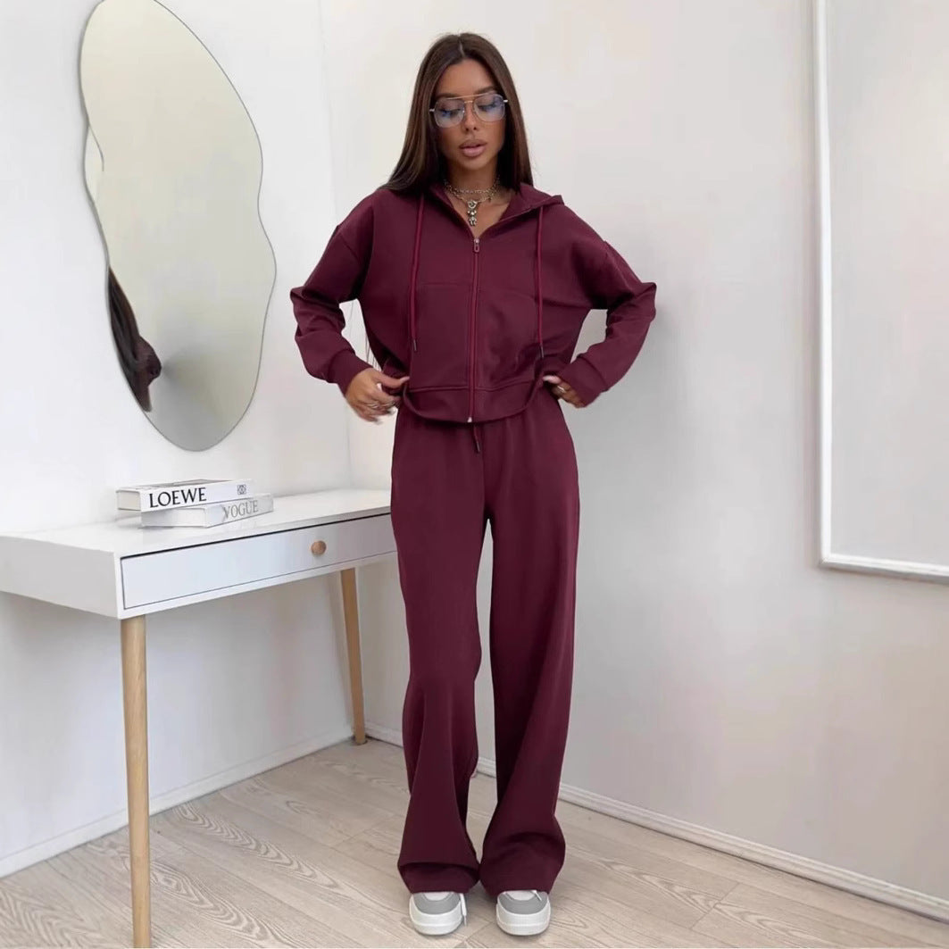 Damask bekväm tvådelad set med huva Mirla-Eva Jonsson