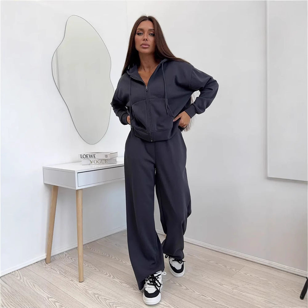Damask bekväm tvådelad set med huva Mirla-Eva Jonsson