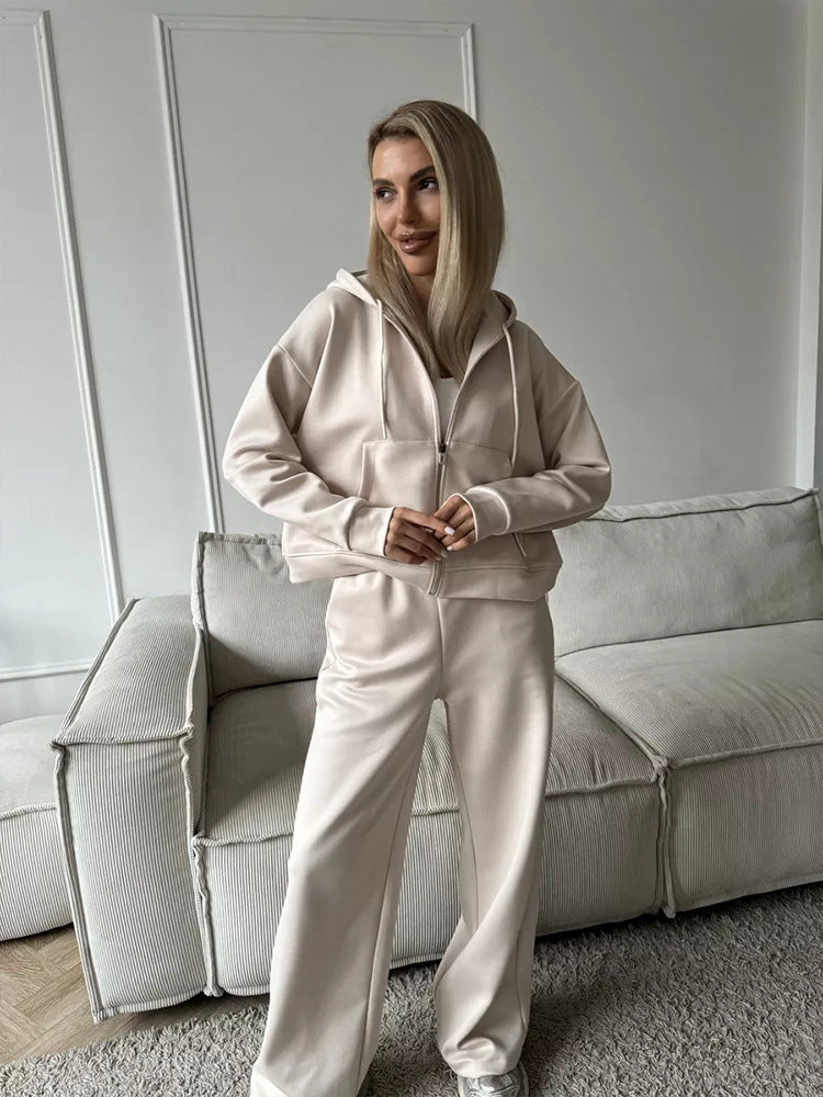 Damask bekväm tvådelad set med huva Mirla-Eva Jonsson