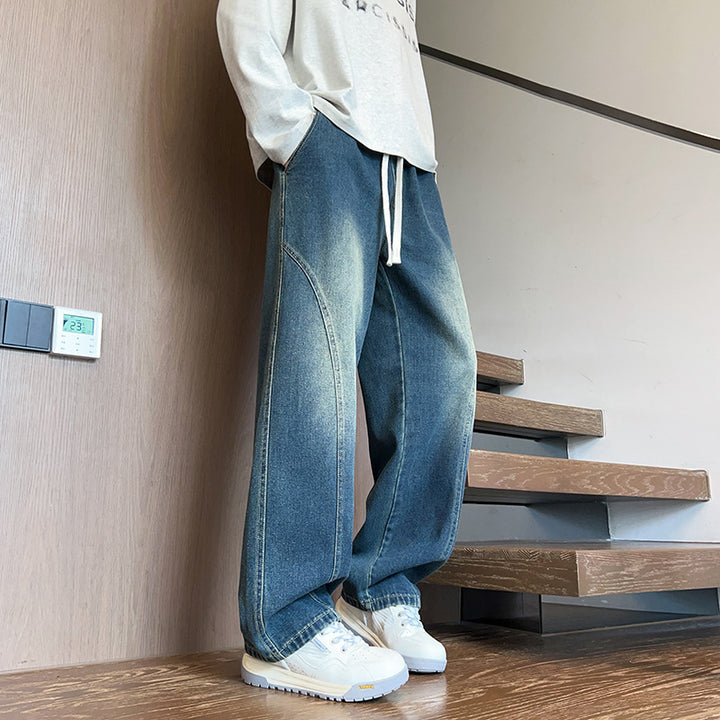 Damavittade jeans med elastisk midja och avslappnad design Mirla-Eva Jonsson