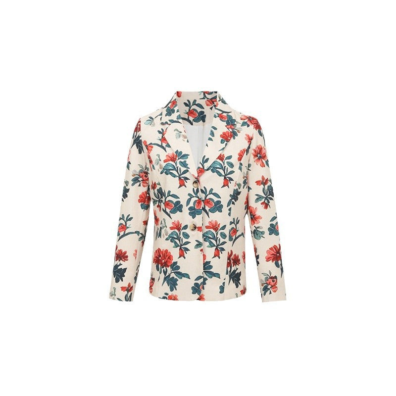Damblazer med blommönster och modern passform Mirla-Eva Jonsson