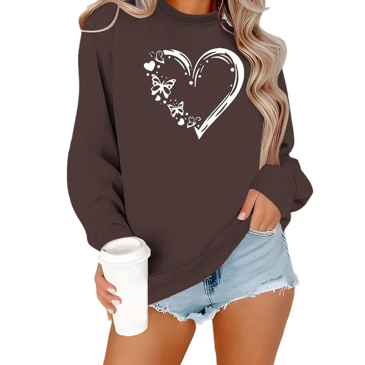 Dambli sweatshirt med kreativt hjärt- och fjärilsdesign Mirla-Eva Jonsson