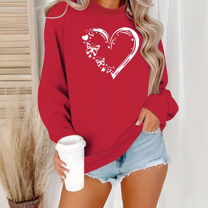 Dambli sweatshirt med kreativt hjärt- och fjärilsdesign Mirla-Eva Jonsson