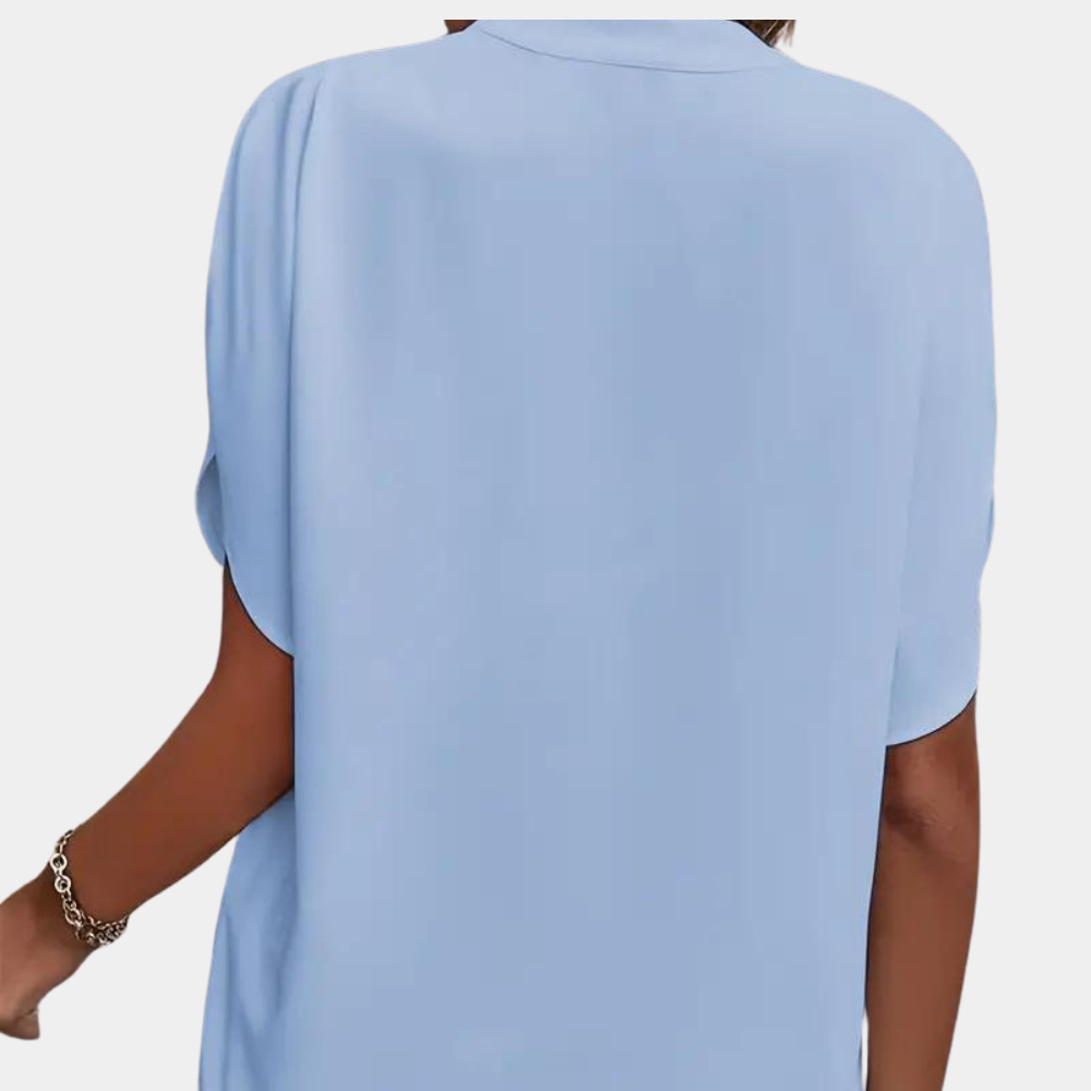 Damblus | Elegant | Löst sittande | Kortärmad blus | Sommartopp-Eva Jonsson