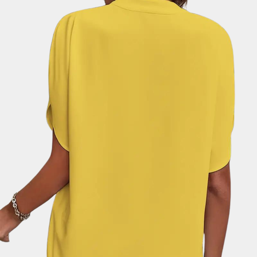 Damblus | Elegant | Löst sittande | Kortärmad blus | Sommartopp-Eva Jonsson