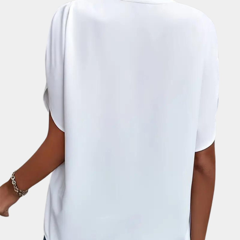 Damblus | Elegant | Löst sittande | Kortärmad blus | Sommartopp-Eva Jonsson