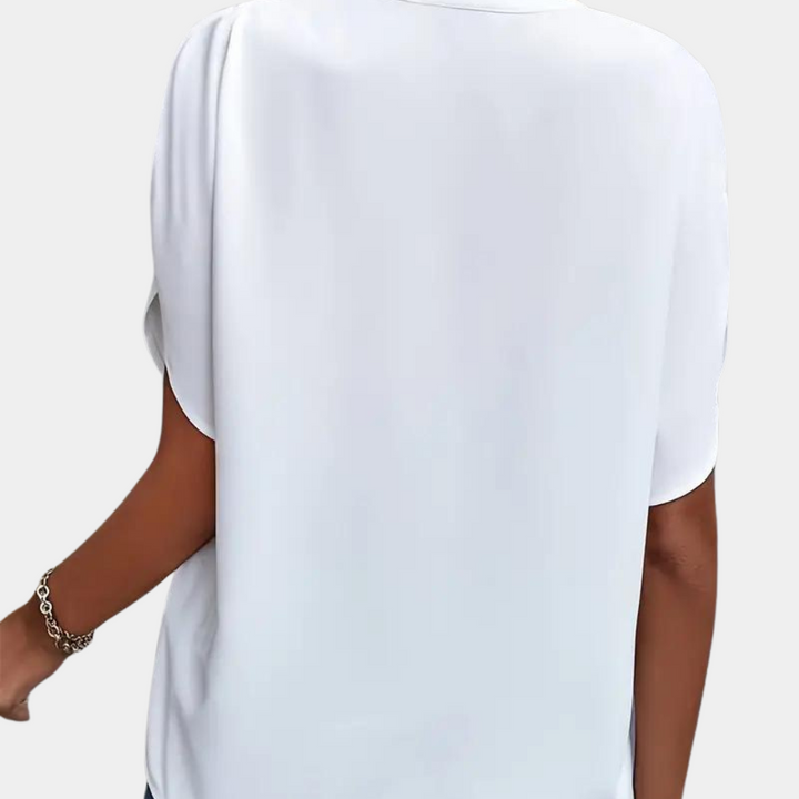 Damblus | Elegant | Löst sittande | Kortärmad blus | Sommartopp-Eva Jonsson