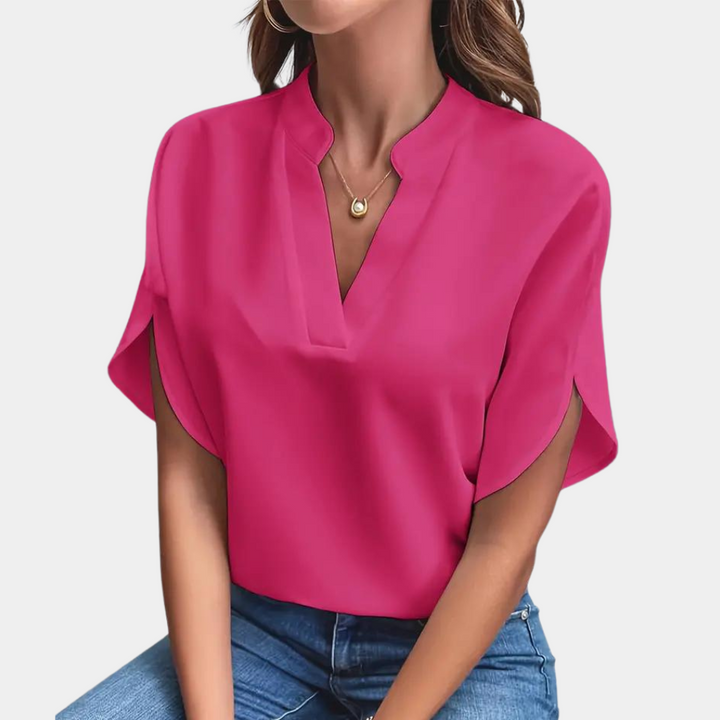 Damblus | Elegant | Löst sittande | Kortärmad blus | Sommartopp-Eva Jonsson