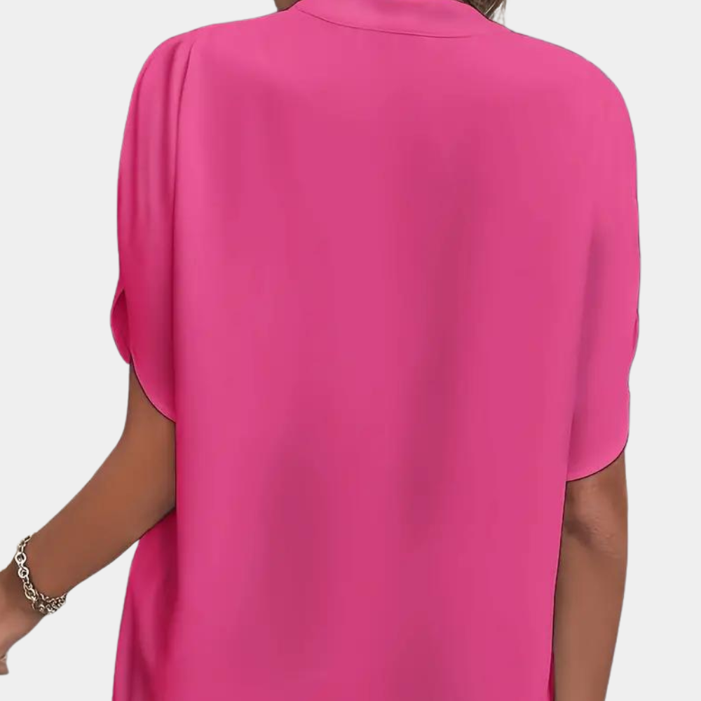 Damblus | Elegant | Löst sittande | Kortärmad blus | Sommartopp-Eva Jonsson