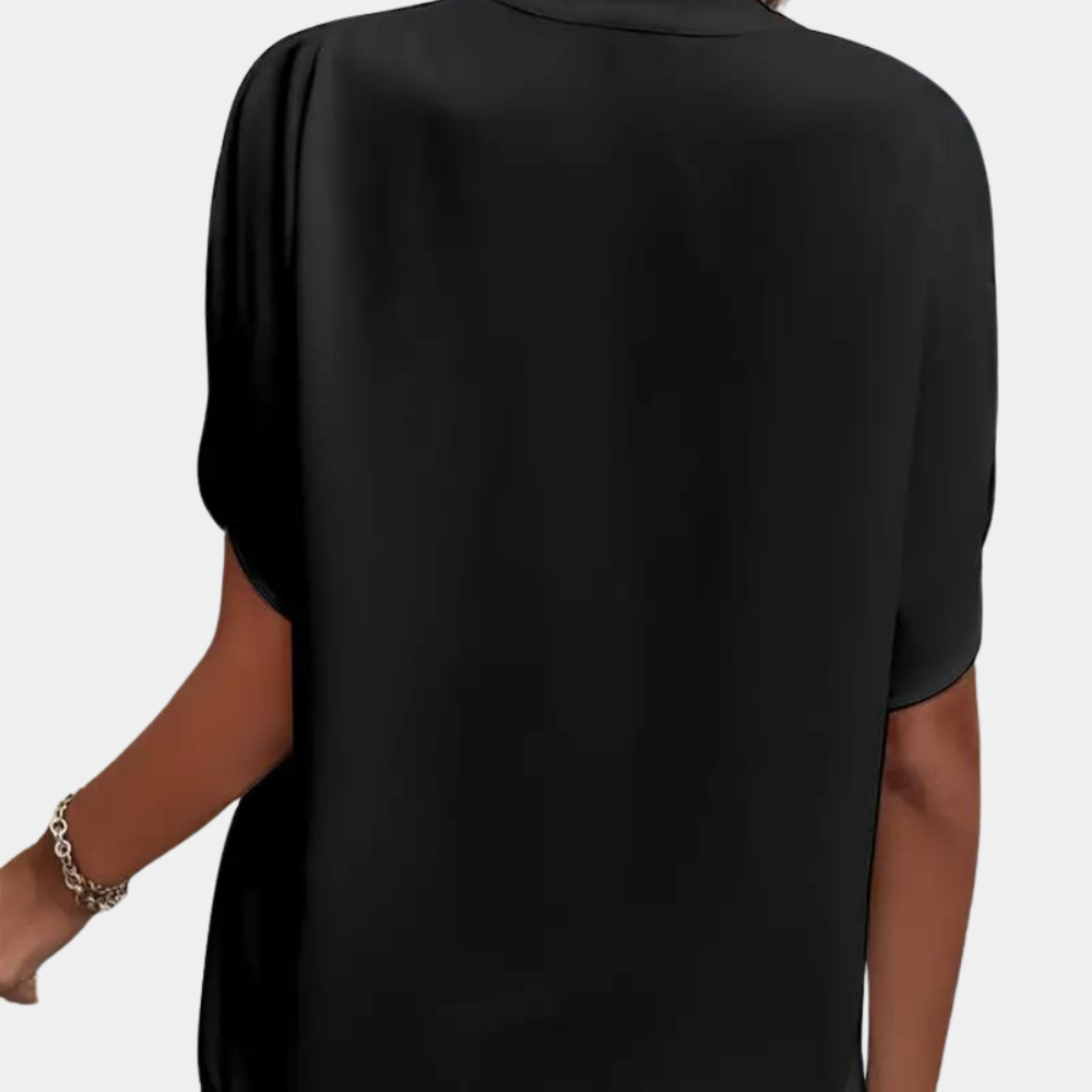 Damblus | Elegant | Löst sittande | Kortärmad blus | Sommartopp-Eva Jonsson