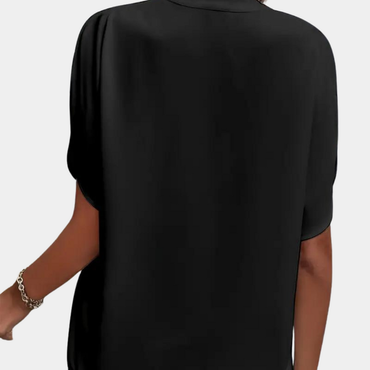 Damblus | Elegant | Löst sittande | Kortärmad blus | Sommartopp-Eva Jonsson