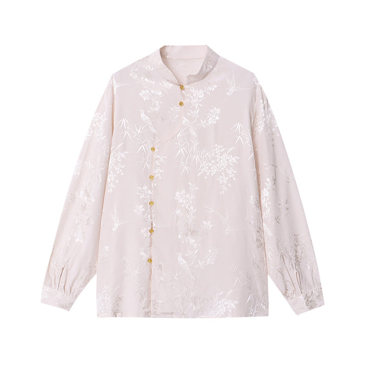 Damblus med blommigt broderi och fina knappdetaljer Mirla-Eva Jonsson