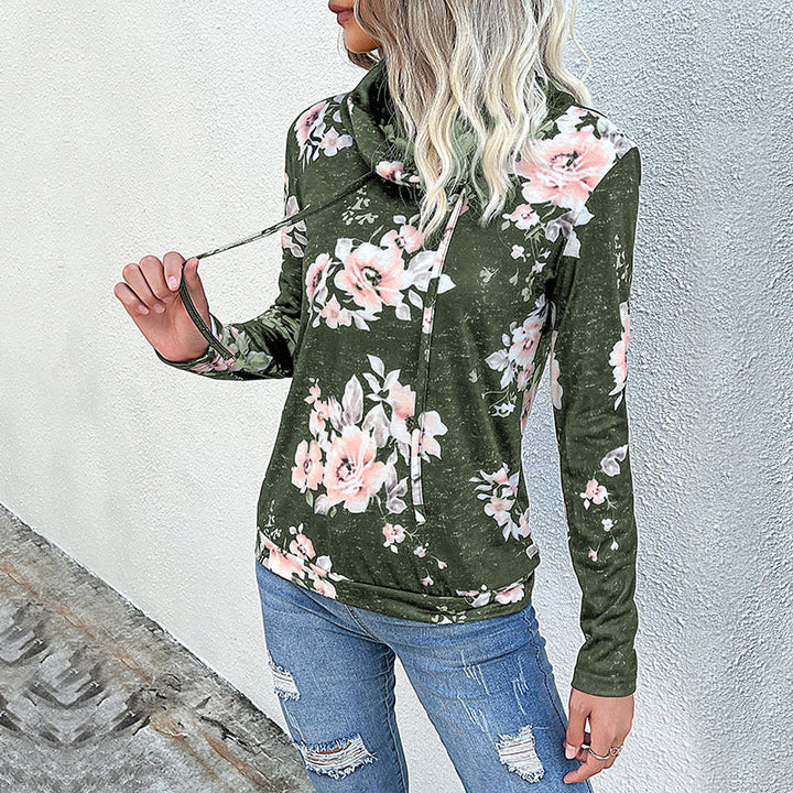 Damblus med blommönster och modern hoodie-utsnitt Mirla-Eva Jonsson